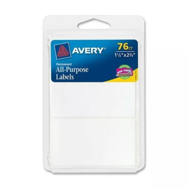 Avery 06117 Permanent All-Purpose Rectangle Labels, 1-1/2" x 2-3/4",W