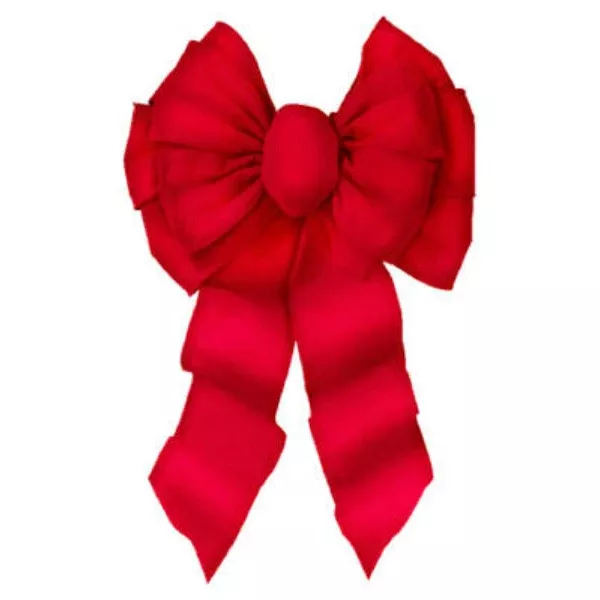 Holiday Trim 7372 Deluxe Red Velvet 11-Loop Wired Bow for Christmas De
