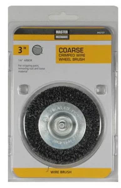 Master Mechanic 842727 Coarse Crimped Wire Wheel Brush, 3", 1/4" Shank